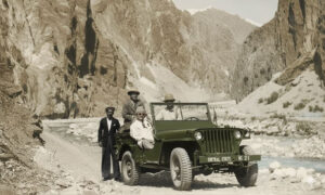 Mehtar Muzafar ul Mulk in his Car Jeep picture courtesy Arshad Irfan