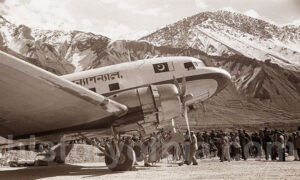 Pakistan International Airlines (PIA) Douglas DC3 at Chitral Airport in February 1962