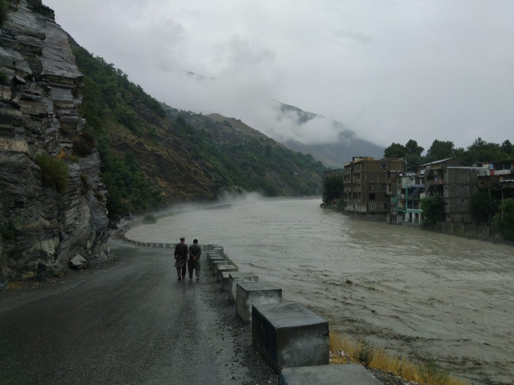 Water level surged in Chitral river following the floods in July and August 2024