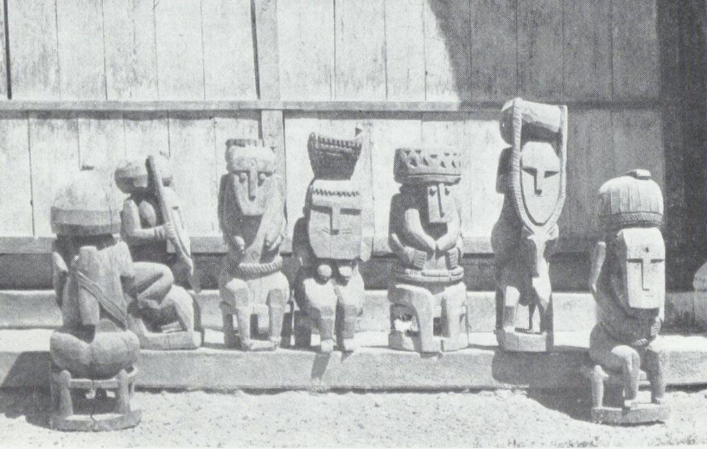 Statues idols brought to Kabul from Kafiristan after its invasion Picture by A C Jewett 1916